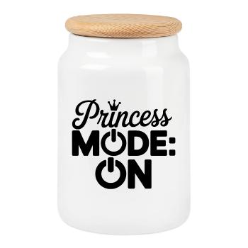 Conception du mode Princesse - Boîte à biscuits avec couvercle en bois - blanc - Devant