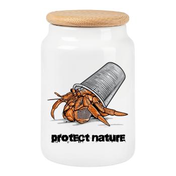 Ordures de Ermite Crabe - Boîte à biscuits avec couvercle en bois - blanc - Devant