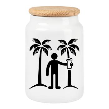 Party Urlaub Insel Symbol - Keksdose mit Holzdeckel - Weiß - Vorne