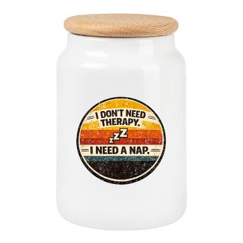 Insigne du Cercle d’Humour Rétro Nap - Boîte à biscuits avec couvercle en bois - blanc - Devant