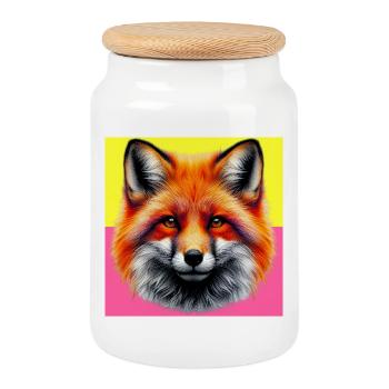 Fuchs - Keksdose mit Holzdeckel - Weiß - Vorne