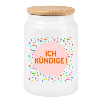 Termination Job - Cookie Jar with Wooden Lid - white - Front