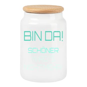 Ironie de la perception de soi - Boîte à biscuits avec couvercle en bois - blanc - Devant