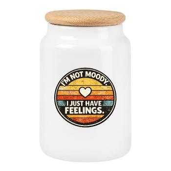 Non Moody Feelings Retro - Cookie Jar with Wooden Lid - white - Front