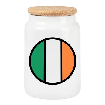 Cercle du drapeau irlandais - Boîte à biscuits avec couvercle en bois - blanc - Devant