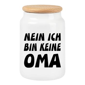 Oma - Keksdose mit Holzdeckel - Weiß - Vorne