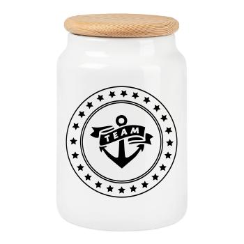 Team Anker - Cookie Jar with Wooden Lid - white - Front