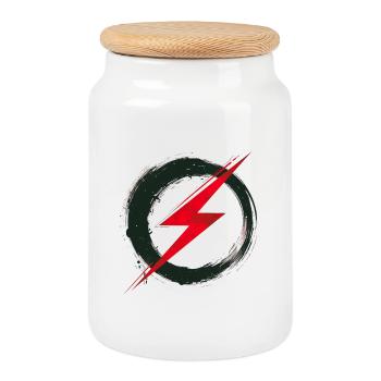 Liberté numérique - Art rétro du futur - Boîte à biscuits avec couvercle en bois - blanc - Devant