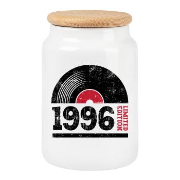 Millésime 1996 - Boîte à biscuits avec couvercle en bois - blanc - Devant