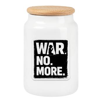 War No More – Sticker Peace & Humanity - Boîte à biscuits avec couvercle en bois - blanc - Devant