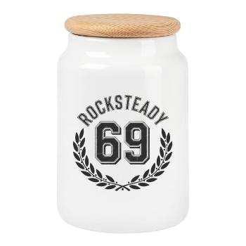 Rocksteady 69 Lorbeerkranz - Keksdose mit Holzdeckel - Weiß - Vorne