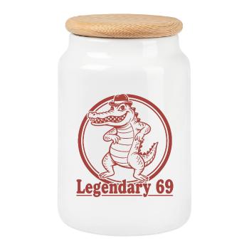 Legendary 69 - Keksdose mit Holzdeckel - Weiß - Vorne