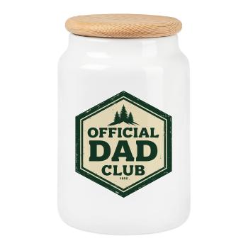 Official Dad Club 1955 Vintage Retro Vater - Keksdose mit Holzdeckel - Weiß - Vorne