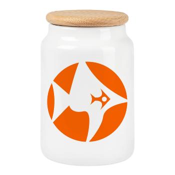 Le poisson dans la fantaisie des poissons - Boîte à biscuits avec couvercle en bois - blanc - Devant