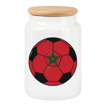 Football_team_Morocco - Boîte à biscuits avec couvercle en bois - blanc - Devant