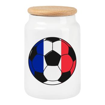 Football_team_France - Boîte à biscuits avec couvercle en bois - blanc - Devant