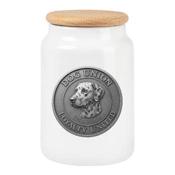 Dalmatiner - Loyalty United - Dog Union - Keksdose mit Holzdeckel - Weiß - Vorne