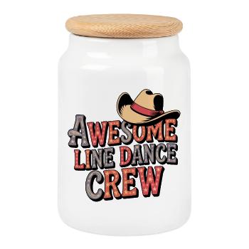 Line Dance Crew - Keksdose mit Holzdeckel - Weiß - Vorne