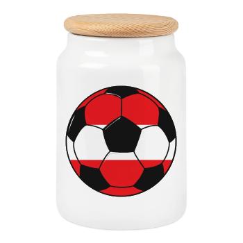 Football_team_Austria - Boîte à biscuits avec couvercle en bois - blanc - Devant