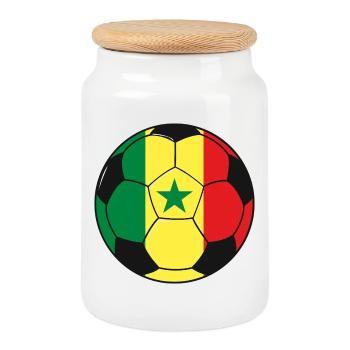 Football_team_Senegal - Boîte à biscuits avec couvercle en bois - blanc - Devant