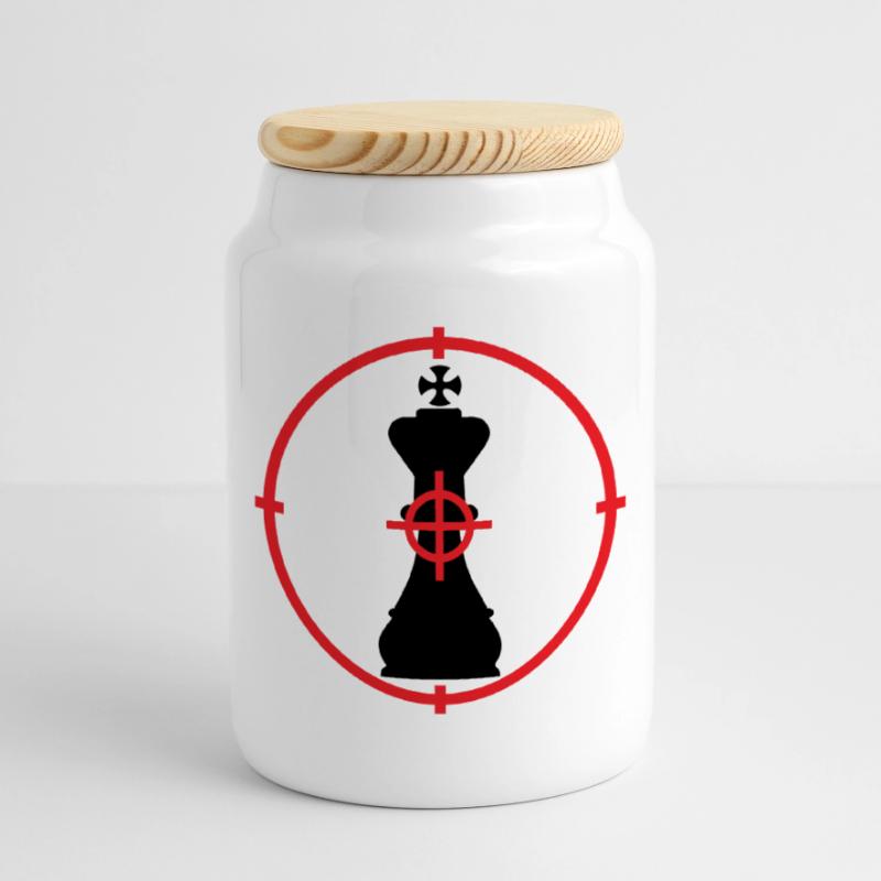 Tactical Checkmate King Target Cookie Jar with Wooden Lid