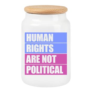 Les droits de l’homme ne sont pas politiques Logo Menschenrechte - Boîte à biscuits avec couvercle en bois - blanc - Devant