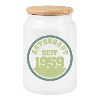 Astronaute 1959 - Boîte à biscuits avec couvercle en bois - blanc - Devant