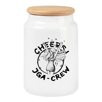 Bachelor Party: Dancing Woman - Cheers Illustration - Cookie Jar with Wooden Lid - white - Front