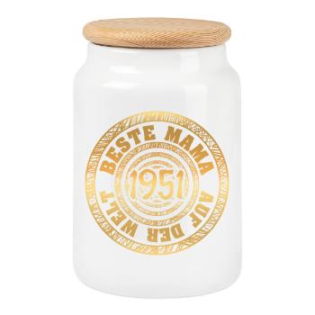 Beste 1951 - Keksdose mit Holzdeckel - Weiß - Vorne