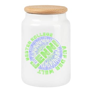 Cadeau pour Lenni - Boîte à biscuits avec couvercle en bois - blanc - Devant