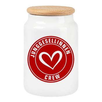 Hen Party Crew - Cookie Jar with Wooden Lid - white - Front