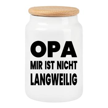 Opa - Keksdose mit Holzdeckel - Weiß - Vorne