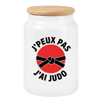 I Can't Judo Red Emblem - Cookie Jar with Wooden Lid - white - Front