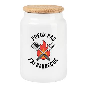 Flame Grill and Crossover Tools - Cookie Jar with Wooden Lid - white - Front