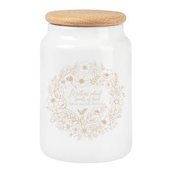 Mütter pflanzen Samen der Liebe Shirt - Keksdose mit Holzdeckel - Weiß - Vorne