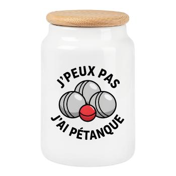 Jai Pétanque Boules Rire - Keksdose mit Holzdeckel - Weiß - Vorne
