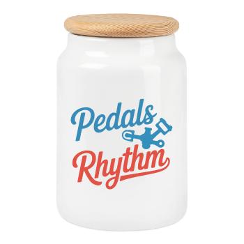 Künstlerisches Radfahren Meine Pedale kennen den Rhythmusprofi - Keksdose mit Holzdeckel - Weiß - Vorne