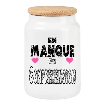 En Manque de Compréhension - Boîte à biscuits avec couvercle en bois - blanc - Devant