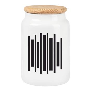 Impulsion géométrique d’égaliseur - Boîte à biscuits avec couvercle en bois - blanc - Devant