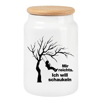 I WANT TO SWING. NO DESIRE FOR PEOPLE - Cookie Jar with Wooden Lid - white - Front