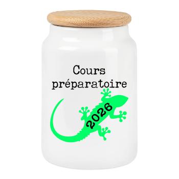 Preparatory Course 2026 School - Cookie Jar with Wooden Lid - white - Front