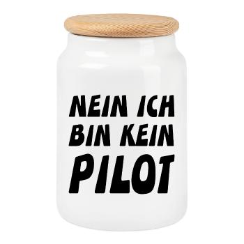 Pilot - Keksdose mit Holzdeckel - Weiß - Vorne