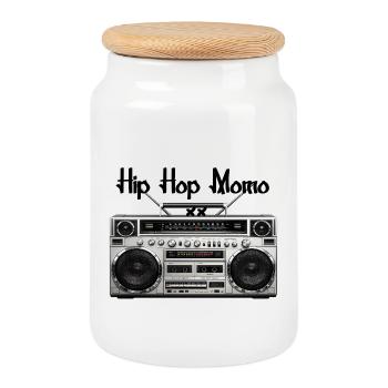 Ghetto blaster - Boîte à biscuits avec couvercle en bois - blanc - Devant