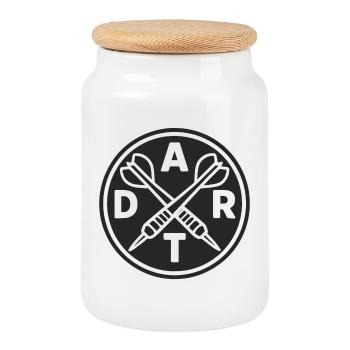 Tenue sportive du logo DART Arrows - Boîte à biscuits avec couvercle en bois - blanc - Devant