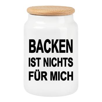 Backen - Keksdose mit Holzdeckel - Weiß - Vorne