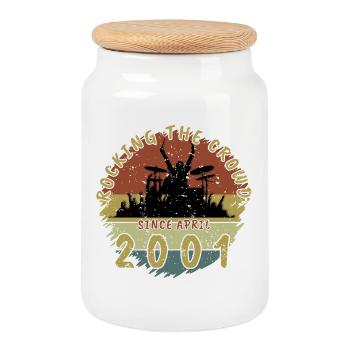 25th Birthday Rocking the crowd DRM 04/2001 - Cookie Jar with Wooden Lid - white - Front