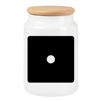 says - Cookie Jar with Wooden Lid - white - Front