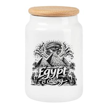 Egypt is calling Pharaoh Ägypten Urlaub - Keksdose mit Holzdeckel - Weiß - Vorne