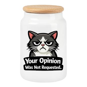 Salty Cat Attitude Tee - Keksdose mit Holzdeckel - Weiß - Vorne