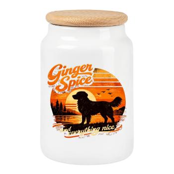 Toller Retro 70s: Ginger Spice & Everything Nice - Keksdose mit Holzdeckel - Weiß - Vorne